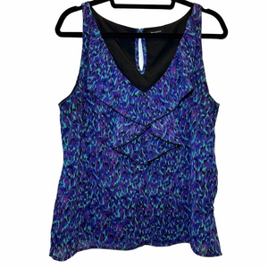 I 'Heart' Ronson Purple Multi Colored Blouse Size Large
